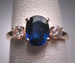 Art Deco 3.50 Ct Natural Sapphire Antique Vintage Wedding Ring 14K Rose Gold FN