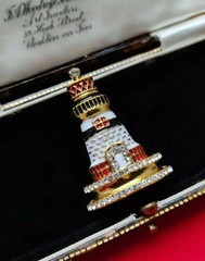 Crystal Fine Enamel Vintage Style Lighthouse Brooch Pin Jewellery Shawl Pin