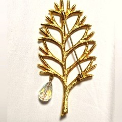 Mylu Christmas Tree Pin Brooch Pear Dangle Book Piece MID CENTURY MODERN Vintage