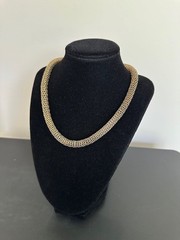 Vintage Chunky Link Mesh Chain Collar Necklace 16-18 ” Adjustable