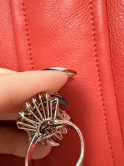 Vintage Fancy Color Baguette Diamond Ring . 2.94 DTW 14Kt White Gold.