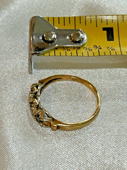 VTG LADIES 14K YELLOW GOLD NATURAL SAPPHIRE & DIAMOND RING 1.8 GRAMS STONES
