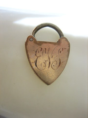 ANTIQUE GOLD-FILLED MONOGRAM PADLOCK CHARM