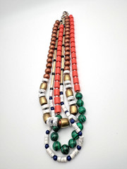 Vintage Mixed Metal Necklace with Semi-precious Stones.