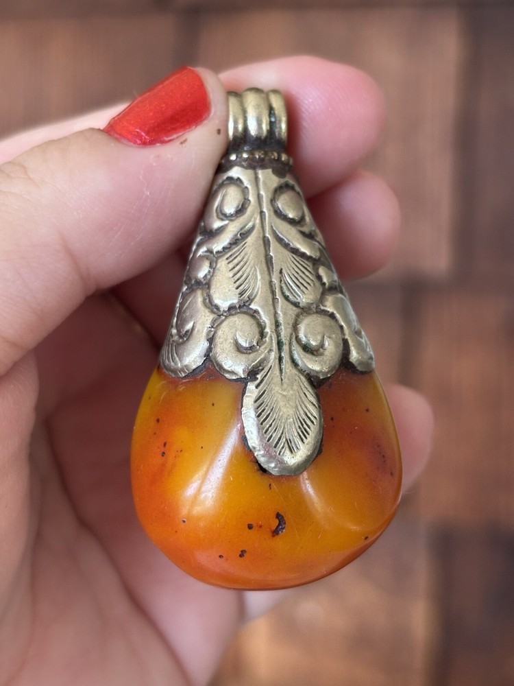 Aunt Elza’s Amber Yoke Amulet Magnificent Magical Fortune Teller Heirloom
