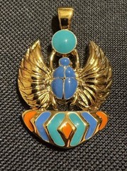 Jackie Collins’ Brand Gold-tone and multi-color Enamel Scarab Pendant