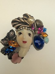 VTG Selro Selini Style Face Mask Bypass Cuff Bracelet Multi Stone Rhinestone