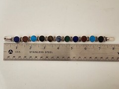 Sterling Silver Mexico Tri-195 Multi-Stone Bracelet