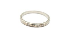 Vintage 18k White Gold Diamond Ring Etched Size 6.75