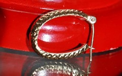 14k yellow gold earrings 0.68″ diamond cut hoop vintage handmade 1.15gr N2906