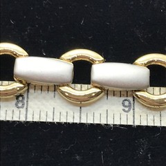Vintage 2 Tone Matte SIlver & Gold Designer Look Bracelet sz 6.75″