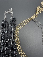 Lot Of 5 Necklaces Vintage To Now – Some Signed LC PD And Austrian Crystal B44