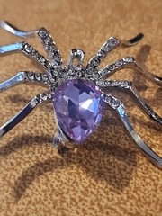 Alloy Purple Spider Rhinestones Brooch Pin Pendant