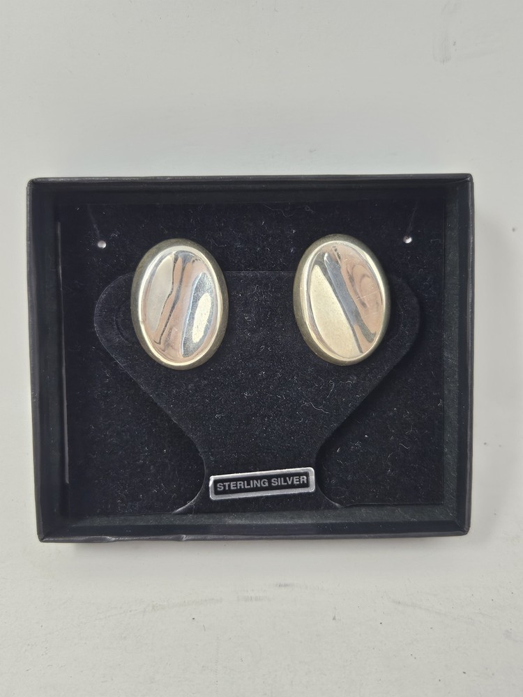 Oval Sterling Silver Sarah Coventry Styled Clip On Earings
