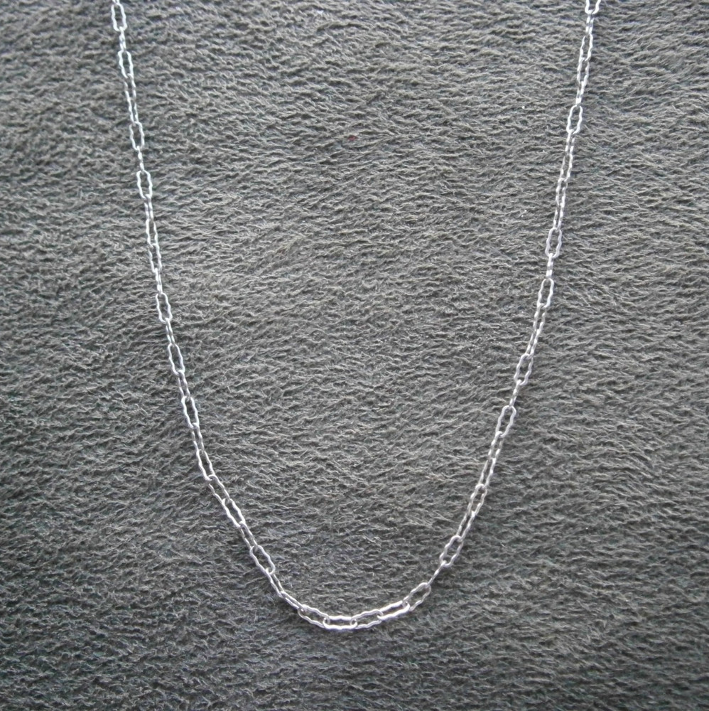 Dainty Crimped Oval Link Chain Vintage Sterling Silver Necklace 18″ 1.7g