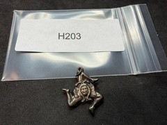 4.50g Vintage Sterling Silver 925 Triskelion Medusa Sicily Three Legs Pendant M
