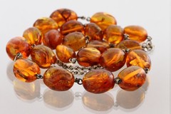 ANTIQUE Vintage Genuine INSECTS Beads BALTIC AMBER Chain Necklace 71g 260312-2