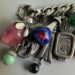 Napier Multi Charms Silver Chain Bracelet 7in. Massive! Charms 1.5in