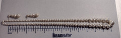 Sterling Silver Graduated Diamond Cut Ball Necklace & Earrings Set 50Grams MCM