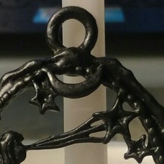 MaryBee Jewelry: 2 1/4″ Handpainted Black Fantasy Nude Pendant 12-01-2020 (A)