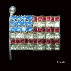 VTG 1930’s Lester Gaba Coro Designer RhineStone Patriotic Liberty Bell Brooch