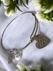 VTG .925 If God Brings You To It, He Will Bring You Through It Charm Bracelet