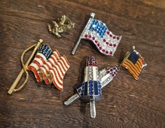 4th of July Vintage & Contemporary USA America Brooch Pins Lapel Pins