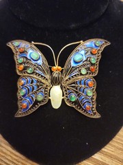 1992 MMA Cleo Butterfly Brooch Enamel Figural Pin Marked MMA Cleo