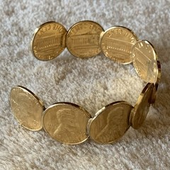 Vintage American Pennies Penny Cuff Bracelet 1970s, 2.25″ Diameter