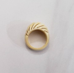 Vintage Carved Ribbed Ring Size 7 & Elephant Pendant