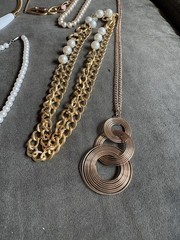 Vintage Jewelry Lot Necklaces Earrings Bracelets Pearl And Gold Tone Mix
