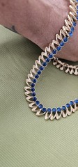 Vintage Crown Trifari Necklace Blue rhinestones Gold Tone Rare Beautiful