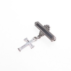 MARATHON 925 Sterling Silver Antique Art Deco Cross Medal Pin Brooch