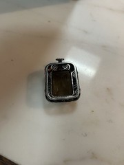 Smoky Quartz Emerald Cut Solid 835 European Sterling Silver Vintage Pendant