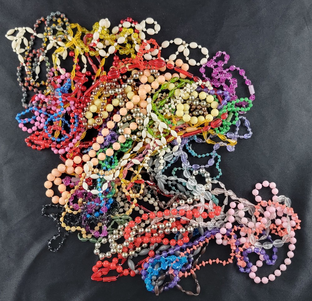 Bead Necklace Costume Parade Mardi Gras Party Various Colors & Length Vintage