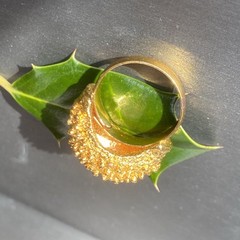 Vintage Cocktail Ring Estate Jewelry Pre-owned Sea Urchin Dome Gold Plated Sz 7