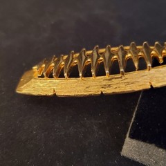 Statement JJ Brooch Pin Modern Contemporary Brushed Gold Tone MCM J Jonette EUC
