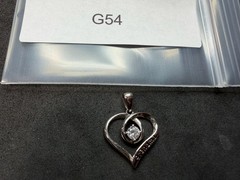 1.58g Vintage Sterling Silver 925 Heart Pendant Grandma Infinity Clear Round M