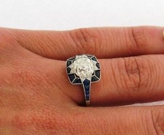 2CT Old Mine Cut Lab Created Diamond Wedding Ring Vintage Art Deco 14K Gold Over