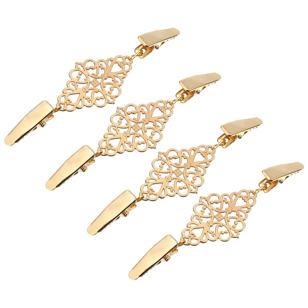4pcs Sweater Clips Retro Cardigan Collar Clips Shirt Clips Dresses Clip Gold
