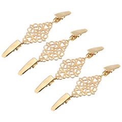 4pcs Sweater Clips Retro Cardigan Collar Clips Shirt Clips Dresses Clip Gold