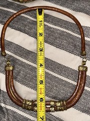 Alexis Birk Necklace Choker 1970s Brass Copper Leather Tribal Sculpture Bracelet