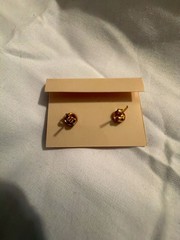 Vintage Genuine Cloisonne Teardrop Floral Enamel Stud Earrings