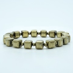 Golden Pyrite Bracelet for Men & Women Stylish Gold Color Unisex Fashion Jewelry