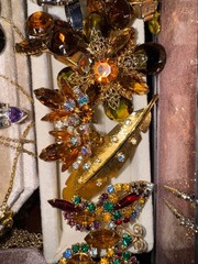 Rhinestone Vintage Jewelry Brooch Lockets Crystal Coro Juliana Weiss Robert Hobe