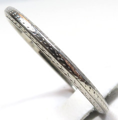 Antique Art Deco Unisex 1920’s Belais Wedding Band 18KW Ring Sz 9.25 UK-S 1.94MM