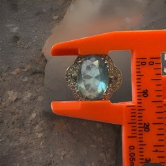 Topaz Teardrop Halo Stud Earrings 925 w/ Ring