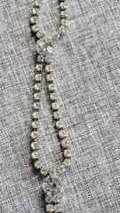 Vintage Silver Tone Faceted Rhinestone Necklace 32in. Fashion