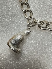 Unique Cat Charms Sterling Silver And Black Cat Italian Double Curb 925 Bracelet