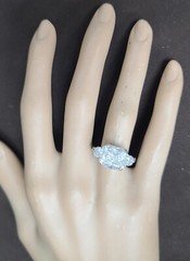 14k White Gold Engagement Ring 6.18ct Lab Grown Simulate Diamond Cushion Shape